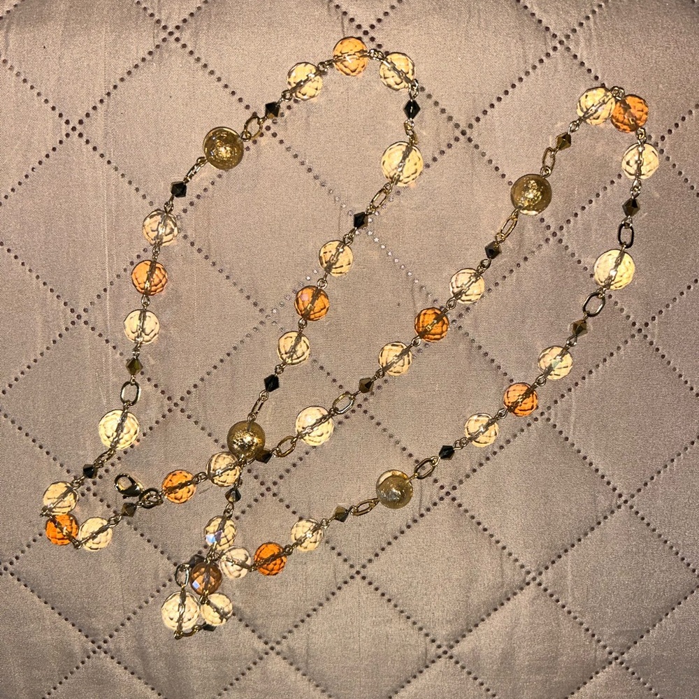 NWOT Mary Kay Long Costume Necklace Gold / Tan / Bronze Accessory